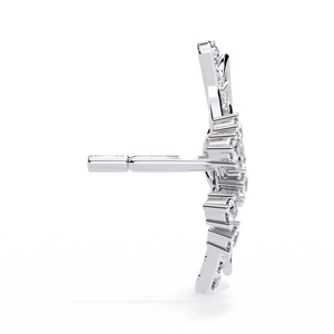 Boucles d'oreilles en or 18 carats brillantes avec diamant de laboratoire, boucles d'oreilles de qualité supérieure - Product Image 1