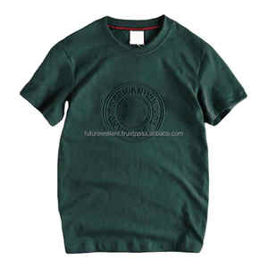 Aoxi moda ropa de lujo 3D en relieve camiseta hombres ropa fabricante logotipo personalizado alta calidad 300gsm pesado algodón camiseta - Product Image 6