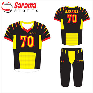 Uniforme de football américain Dernier maillot et short respirant imprimé Gridiron Jersey Uniform à vendre - Product Image 1