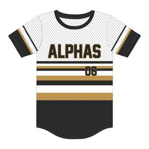 เสื้อเบสบอลแบบสวมหัว APA 100% ผ้าโพลีเอสเตอร์ตาข่ายลายทางพร้อมโลโก้ปักตามต้องการ - Product Image 2