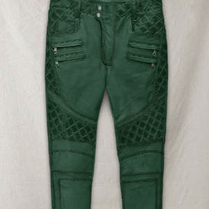 กางเกงหนังผู้ชายสีทึบขายาวตรงขนาดกลาง - Product Image 6