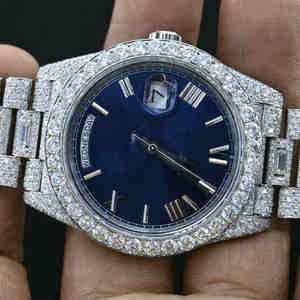 นาฬิกาฮิปฮอปหรูหรา ดีไซน์แบบอนาล็อก ตกแต่งแบบไอซ์ ระดับไฮเอนด์ พร้อมเครื่องทดสอบโมอิสซาไนต์ VVS สำหรับการตรวจสอบกลไก  ดีไซน์ทันสมัย ประดับเพชร  กระจกยุคใหม่ - Product Image 1