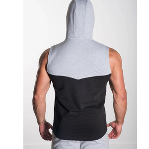 100% Cotton <b>Sleeveless</b> Zipper-Up <b>Hoodies</b> Heavyweight Fleece Winter Gym Sports Workout Embroidered Eco-Friendly Breathable - Product Image 5