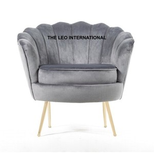 Silla de comedor de terciopelo Manhattan Comfort Element en gris 20X26X40 pulgadas muebles otomanos asientos de boda real para hoteles - Product Image 3