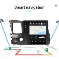 Autoradio avec écran vertical de 9,7 pouces, autoradio, GPS, vidéo, Carplay, Android Auto, lecteur DVD pour Honda Civic 2008