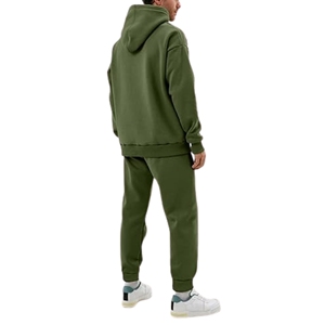 ชุดเสื้อนอกสวมหัวขนแกะระบายอากาศได้ดี2ชิ้นสำหรับผู้ชายเสื้อกันหนาวแบบสวมหัวมีฮู้ดผ้าทอเครื่องแต่งกายจ๊อกกิ้ง - Product Image 5