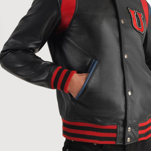 Wholesale Custom Design <b>Varsity</b> <b>Jacket</b> <b>Men</b> Ribbed Collar Closure Button Letterman College Baseball <b>Bomber</b> <b>Varsity</b> <b>Jacket</b> For <b>Men</b> - Product Image 3