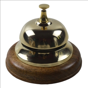 Escultura de campana de mesa de latón de proveedor de confianza en base de madera Escritorio de oficina y decoración de encimera con precio barato para decoraciones - Product Image 5