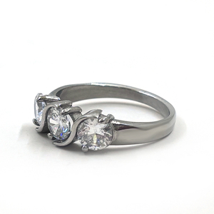 Wholesale Stainless Steel <strong>3</strong> Crown Cubic Zirconia Solitaire Promise Engagement <strong>Ring</strong> Woman's Diamond <strong>Carats</strong> Jewellery Gold Parties - Product Image 3