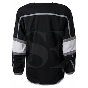 เสื้อเจอร์ซีย์นักกีฬาฮอกกี้น้ำแข็งสีขาวและสีดำสำหรับเยาวชนออกแบบลายได้ตามต้องการ - Product Image 6