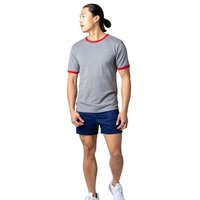 T-shirts Garçons Ringer Lock Rouge Gris 100% Coton Personnalisables Vierge Prix de Gros Style Urbain Décontracté Respirants