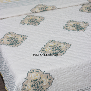 Manufacturer Handmade Cotton Hand Block Floral Printed Blanket Wholesale Cotton Blanket with Bedsheet - Product Image 3