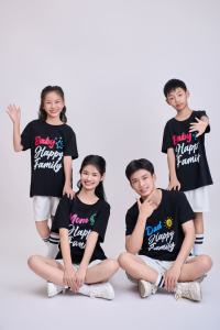 Camiseta de Manga Corta Regular, 95% Algodón + 5% Elastano, Tinte Liso, Estampado Frontal (Estampado Gráfico), Transpirable, Informal, Ropa de Calle, Ropa de Playa, Negra - Product Image 3