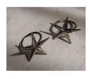 แหวนรัดผ้าเช็ดปากสแตนเลสทรงดาว รับผลิตตามแบบ (OEM) สำหรับงานแต่งงาน ของใช้ในบ้าน และโรงแรม ชุดแหวนรัดผ้าเช็ดปากสองชิ้น - Product Image 2