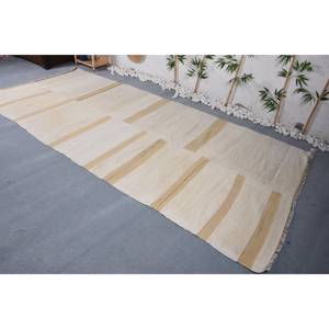 Alfombra turca Vintage moderna, Patchwork Beige, 5x11,5 pies, área grande, respetuosa con el medio ambiente, respaldo de látex de lana, alfombra rectangular para habitación de pasillo - Product Image 3