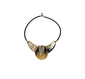 Collier en corne pour filles et femmes, très vendu, fait à la main, perles de couleur naturelle incrustées, chaîne de bijoux, pierre principale en diamant, religieux - Product Image 1