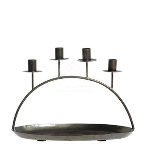 Bougeoir en métal ondulé organique moderne, style nordique, texturé argenté, pour décoration d'intérieur de luxe et centres de table de mariage - Product Image 2