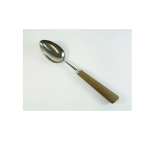 100% poignée en corne de buffle naturelle ensemble de couverts en acier inoxydable poignée en corne moyenne pour thé et café miroir cuillère à polir - Product Image 1