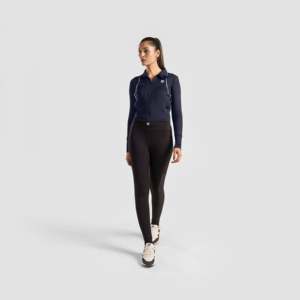 Chaqueta Delgada Aero Fit Azul Marino para Otoño con Cuello Alto y Característica Transpirable - Product Image 4