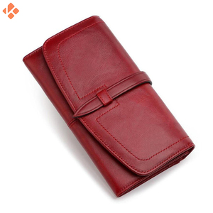 Cartera de piel Vintage para mujer con estampado de logotipo personalizado 2024 disponible en diferentes colores con cierre de cremallera - Product Image 6