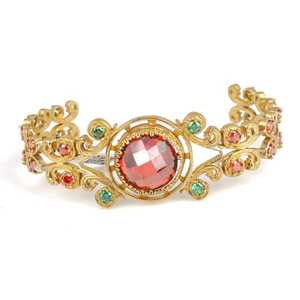 Antique 925 Sterling Silver <b>Bracelet</b> <b>Ruby</b> Stone Rhodium Plated Flower Number Pattern Classic Religious Style for Gifts Parties - Product Image 3