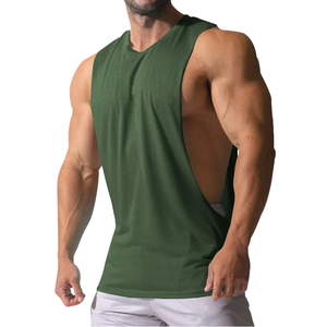 Meilleure qualité hommes grande taille respirant séchage rapide gilet été couleur unie sans manches débardeur pour fitness en plein air et salle de sport - Product Image 3