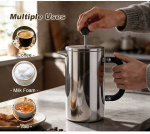 Caffettiera French Press a Doppia Parete in Acciaio Inossidabile, Resistente al Calore, Vendita all'Ingrosso - Product Image 6