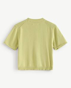 Camiseta de Verano para Mujer, Informal, de Manga Corta, Cuello Redondo, Tejida, Corte Regular, 100% Algodón, Secado Rápido, Transpirable, Color Sólido, para Uso Diario - Product Image 2