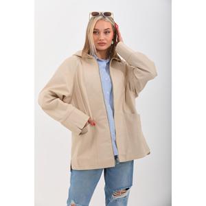 Cappotto in pelle Plus Size con cappuccio da donna