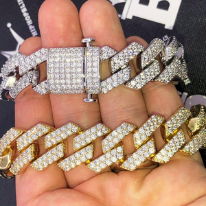 <b>Top</b> Garde Hip Hop Miami Bracelet New Design 925 Sterling <b>Silver</b> Lock Cuban Link Lab Grown Diamond Fine Chain & Link Bracelets - Product Image 3