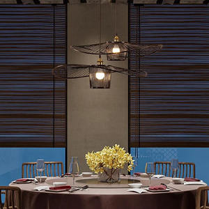 Lámpara Colgante de Bambú Diseñada para Espacios Habitables con Estructura Ligera, Textura Natural y Brillo Cálido - Product Image 1