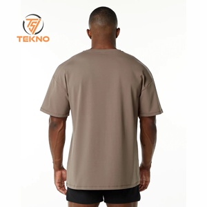 Venta al por mayor de alta calidad de gran tamaño sólido patrón camiseta pesado Jersey para hombres Unisex de talla grande transpirable camiseta en blanco - Product Image 3