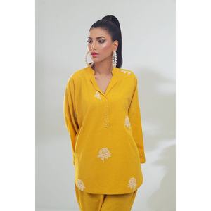 Conjunto Coordinado Bordado de Poliviscosa IPST-44172, Tela Crepé, Blusa de Manga Tres Cuartos - Product Image 4