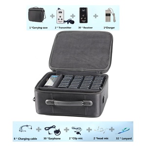 Yarey — système de guide audio sans fil, avec étui de charge, 2 transmetteurs/microphones, 30 récepteurs, casques, YT200 - Product Image 3