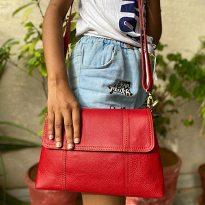 Sac à bandoulière en cuir uni pour femmes, sacs à main élégants pour femmes - Product Image 5