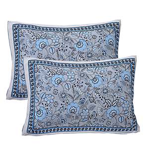 3-Piece Grey <b>Floral</b> Print Flat <b>Bed</b> <b>Sheet</b> Set with 2 Pillow Covers for Home Use (ADB1474) - Product Image 3