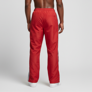 Custom Logo <b>Red</b> Tear-Away Track Casual <b>Men's</b> Pants Snap Button Side Stripes Adjustable Waist Drawstring Breathable Canvas Washed - Product Image 2