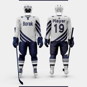 Best Ice Hockey Uniform Anti-Bacterial 100% Polyester Front/<b>Back</b> Logo Positions Wholesale Price Custom Logo OEM Service - Product Image 2