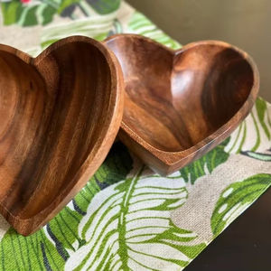 Elegante cuenco de madera hecho a mano para servir y juego de fruteros de melamina, vajilla de comedor cómoda para todos los días y decoración del hogar - Product Image 1