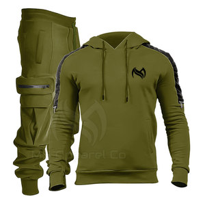 Survêtement 2 pièces pour homme en coton 100% écologique respirant de haute qualité en gros personnalisé pour l'hiver Streetwear - Product Image 2