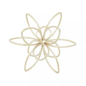 Ensemble de 3 sculptures florales faites à la main en métal doré avec différentes tailles de décor de table maison bureau étagère objet accents décoratifs - Product Image 4