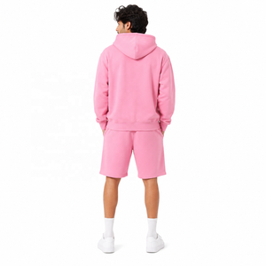 Ensemble sweat à capuche zippé et short pour homme et femme, streetwear d'hiver avec cordon de serrage, survêtement deux pièces 100% coton, sweats oversize USA - Product Image 3