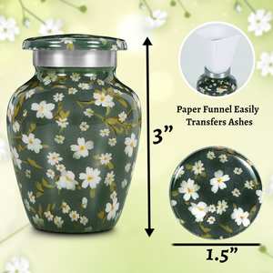 Mini urnas verdes para cenizas humanas, urnas pequeñas para cenizas, recuerdo, pequeñas urnas decorativas pequeñas de 3 pulgadas, 1 unidad - Product Image 5