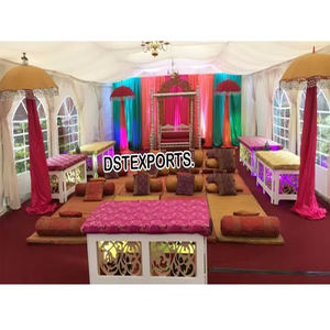 Moroccan Theme <b>Mehndi</b> Stage Marvelous <b>Mehndi</b> Ceremony <b>Decors</b> Maharani Sangeet Stage Setup - Product Image 1