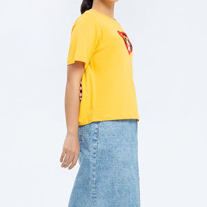 Oversize 95% algodón 5% poliéster camiseta en blanco Camisas manga corta para mujeres impresas de talla grande mujeres camisetas - Product Image 2