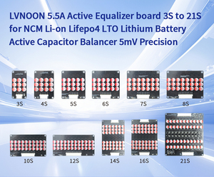 LVNOON 5.5A scheda equalizzatore attiva 3S 6S 8S 10S 12S 14S 16S 17S <span class=keywords><strong>21s</strong></span> per NCM Li-onLifepo4 LTO batteria al litio 5mV precisione - Product Image 3