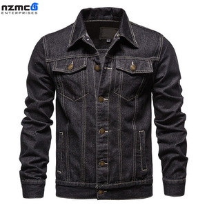 2025 chaqueta vaquera delgada de nuevo estilo para hombre, abrigo de invierno informal largo de mezclilla azul a la moda con procesamiento recubierto de algodón - Product Image 5