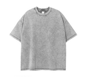 เสื้อยืดผู้ชายวินเทจฟอกสีกรดผ้าฝ้ายโอเวอร์ไซส์ผ้าฝ้าย100% เทอร์รี่ผ้าฝ้ายแบบสตรีทแวร์ออกแบบโลโก้ได้ตามต้องการ - Product Image 1