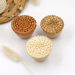 La perilla de puerta natural más vendida maneja perillas de ratán para puertas de armario interior - Product Image 2