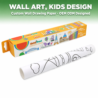 Papier à Dessiner Mural Personnalisé, Poster OEM ODM, Rouleau de Peinture Autocollant Conçu pour les Enfants, 30x103cm